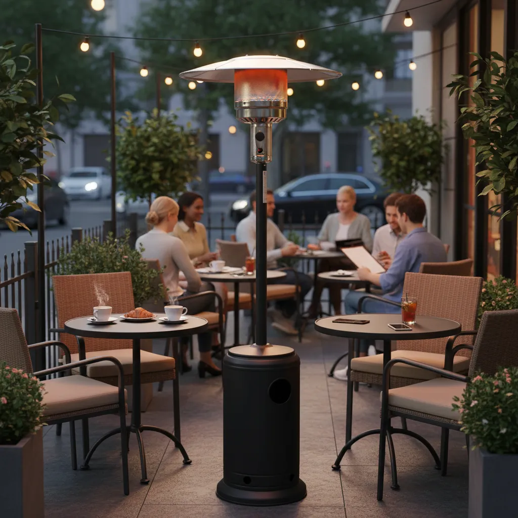 Estufa Exterior Tipo Reflector 11kg Color Negro Qrubber-2