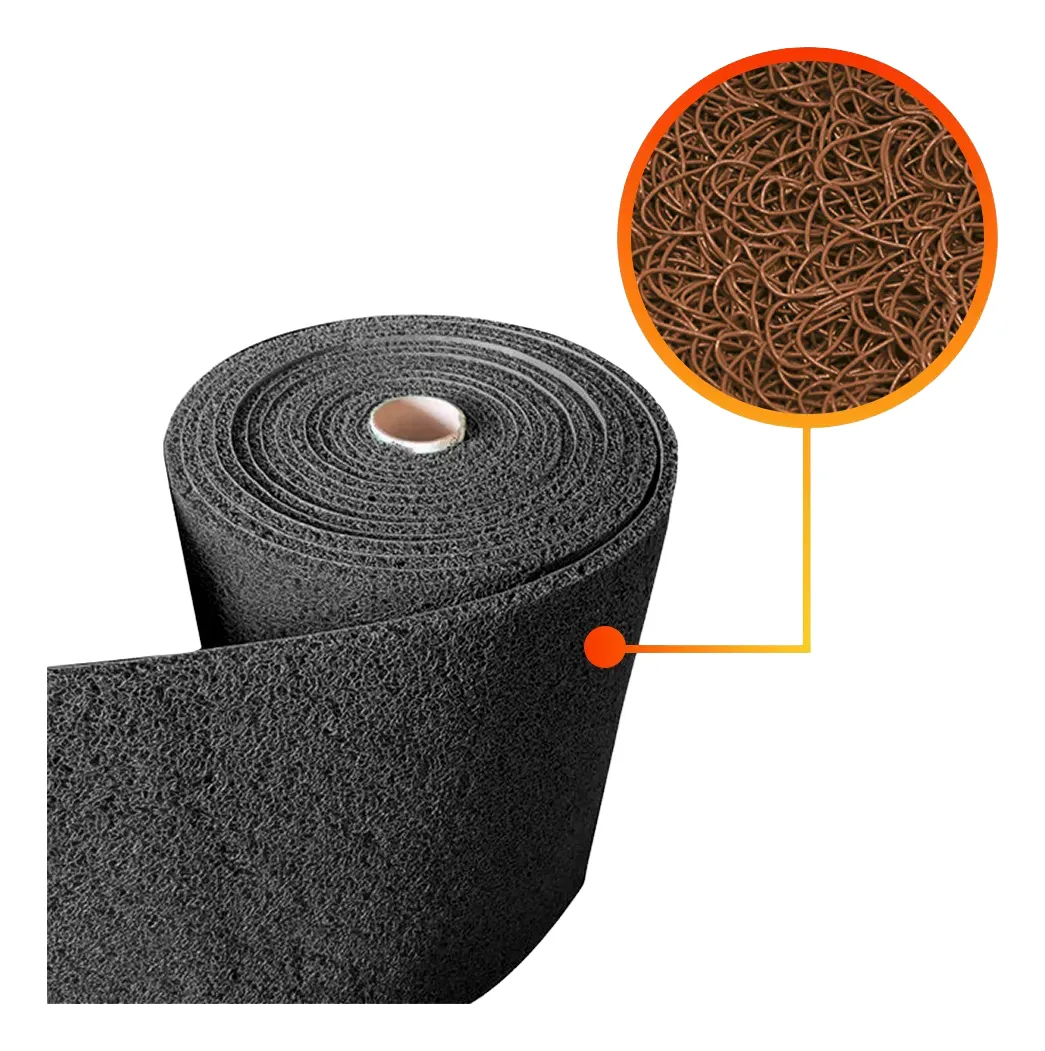 Piso rollo PVC limpiapiés 13mmx1.20m x 2m Café QRubber-0