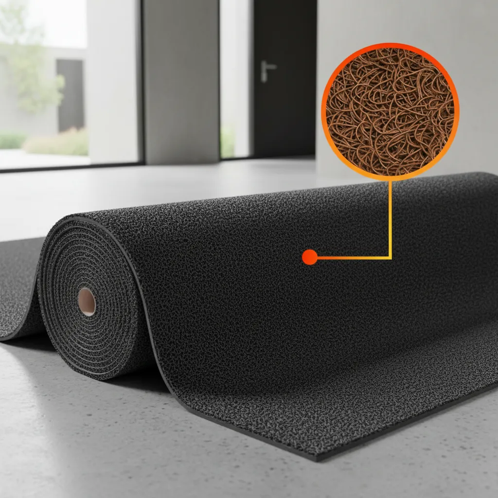 Piso rollo PVC limpiapiés 13mmx1.20m x 2m Café QRubber-2