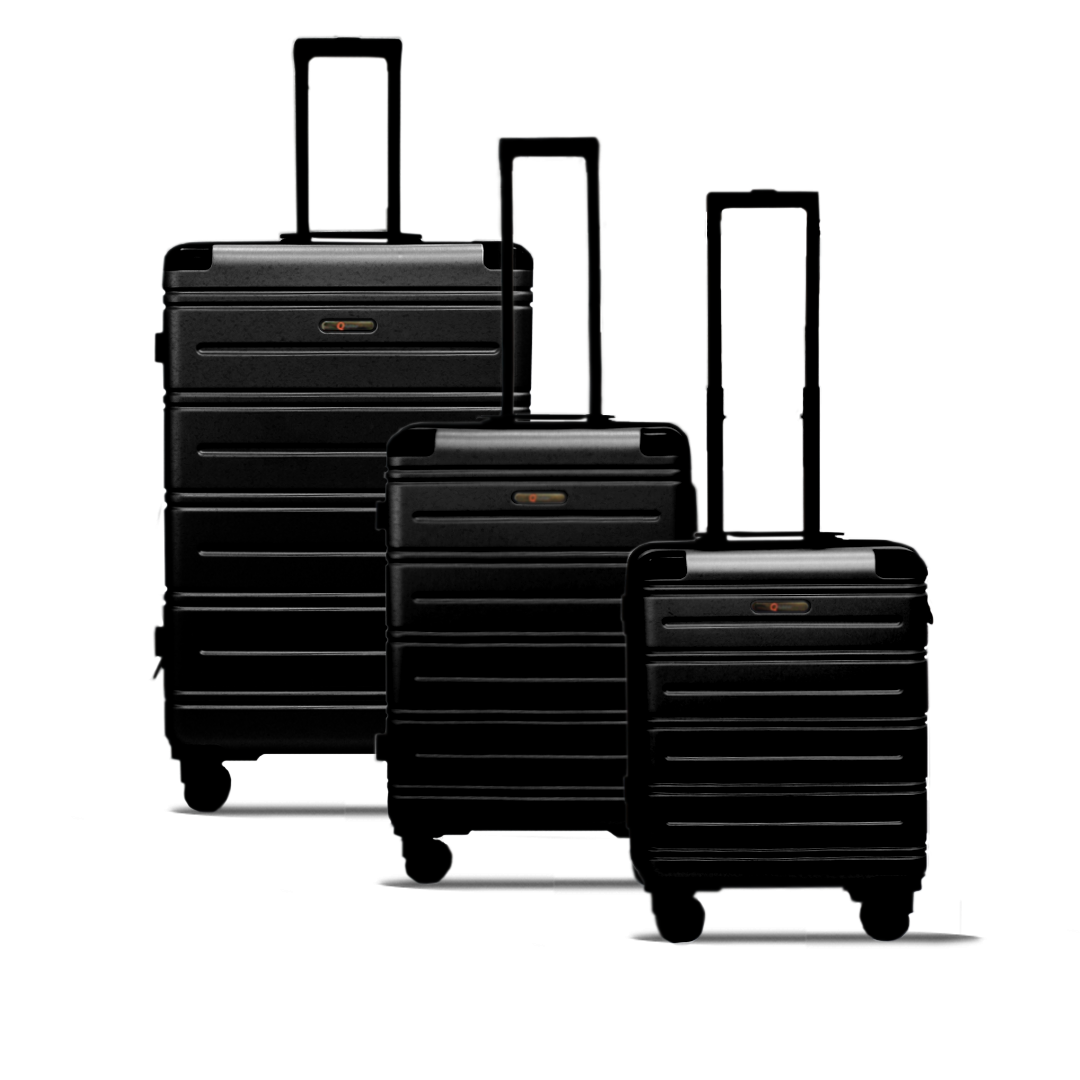 Set tres maletas rígidas Qrubber negro-0