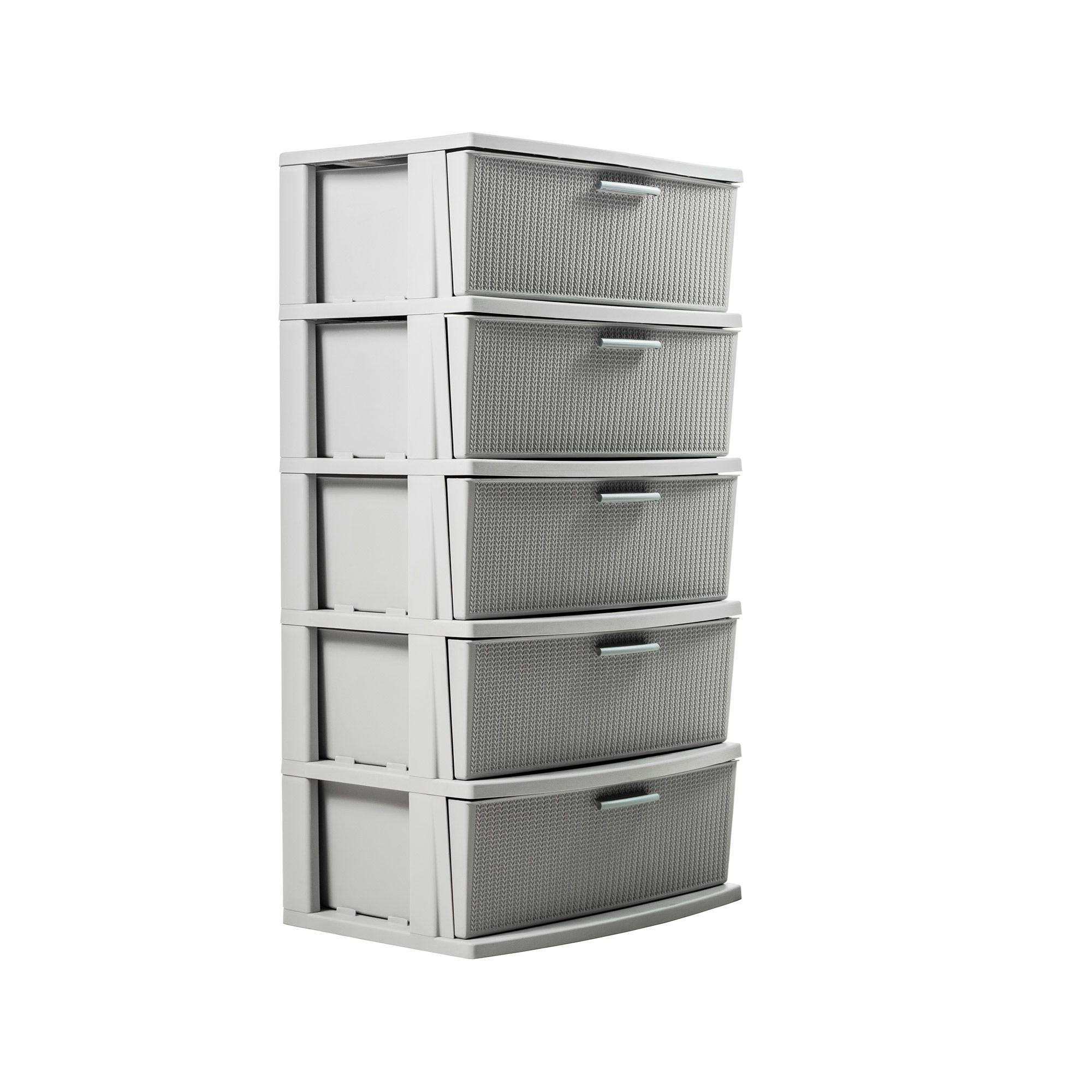 Cómoda Cajonera Crochet 5 Niveles Gris MQ - QRubber-3