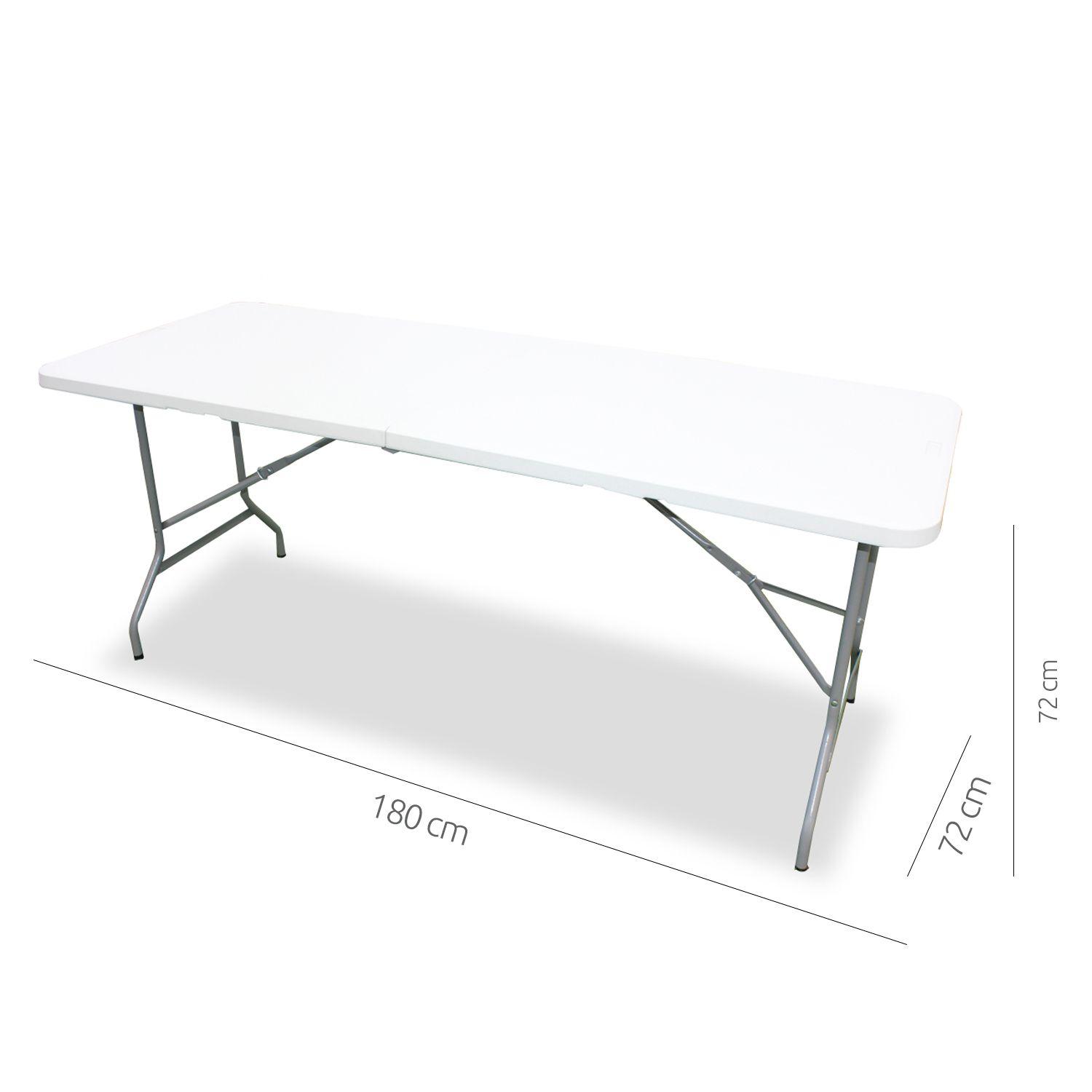 Mesa Plegable Tipo Maleta Transportable Blanca QRubber-1