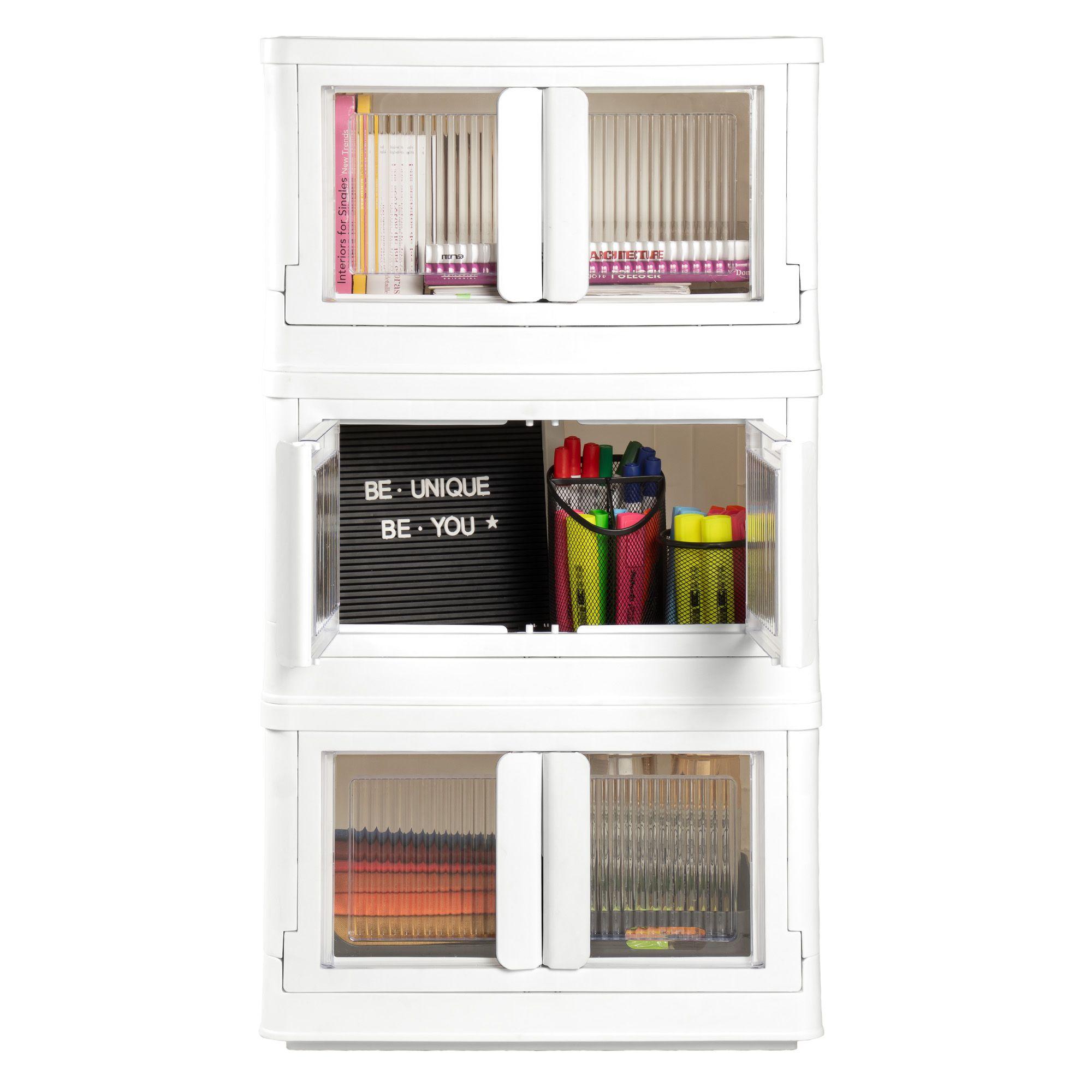 Caja Plegable Organizadora 3 Niveles Blanca MQ QRubber-2