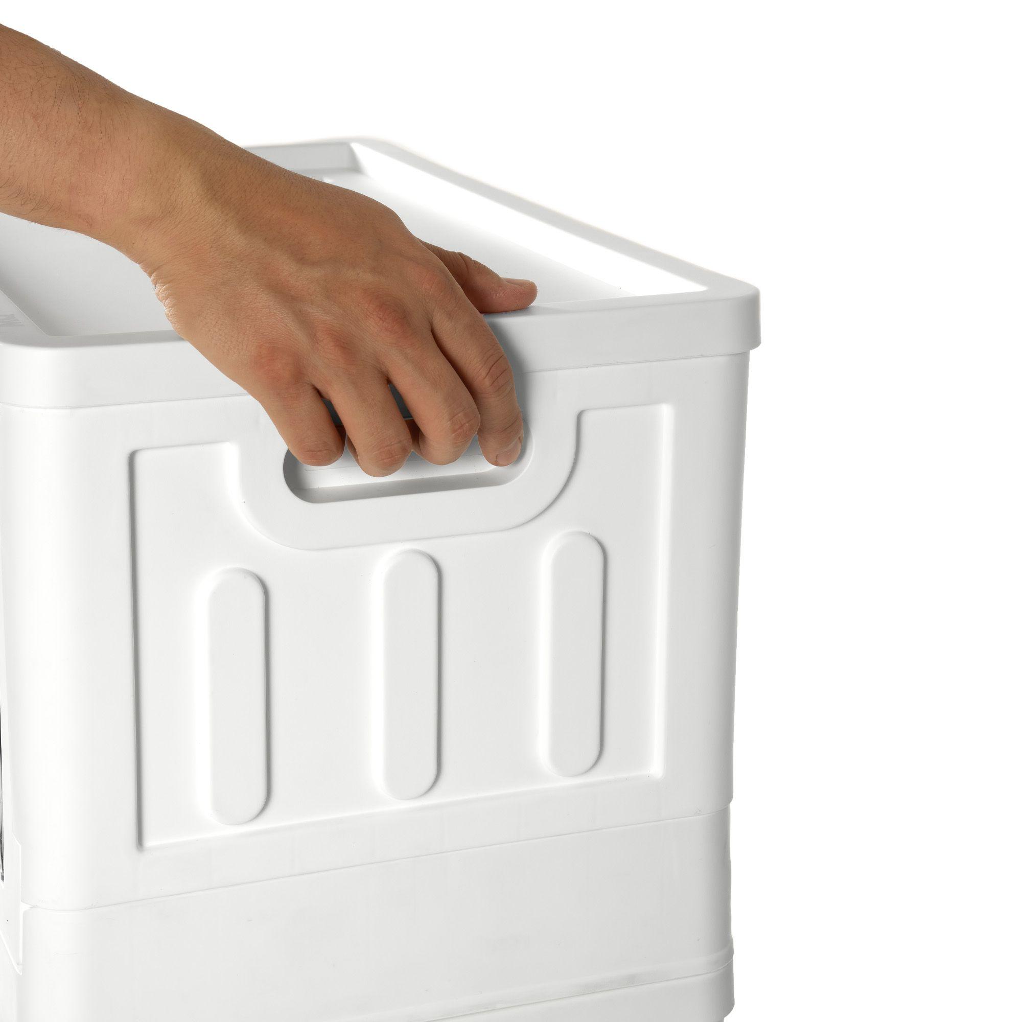Caja Plegable Organizadora 3 Niveles Blanca MQ QRubber-3