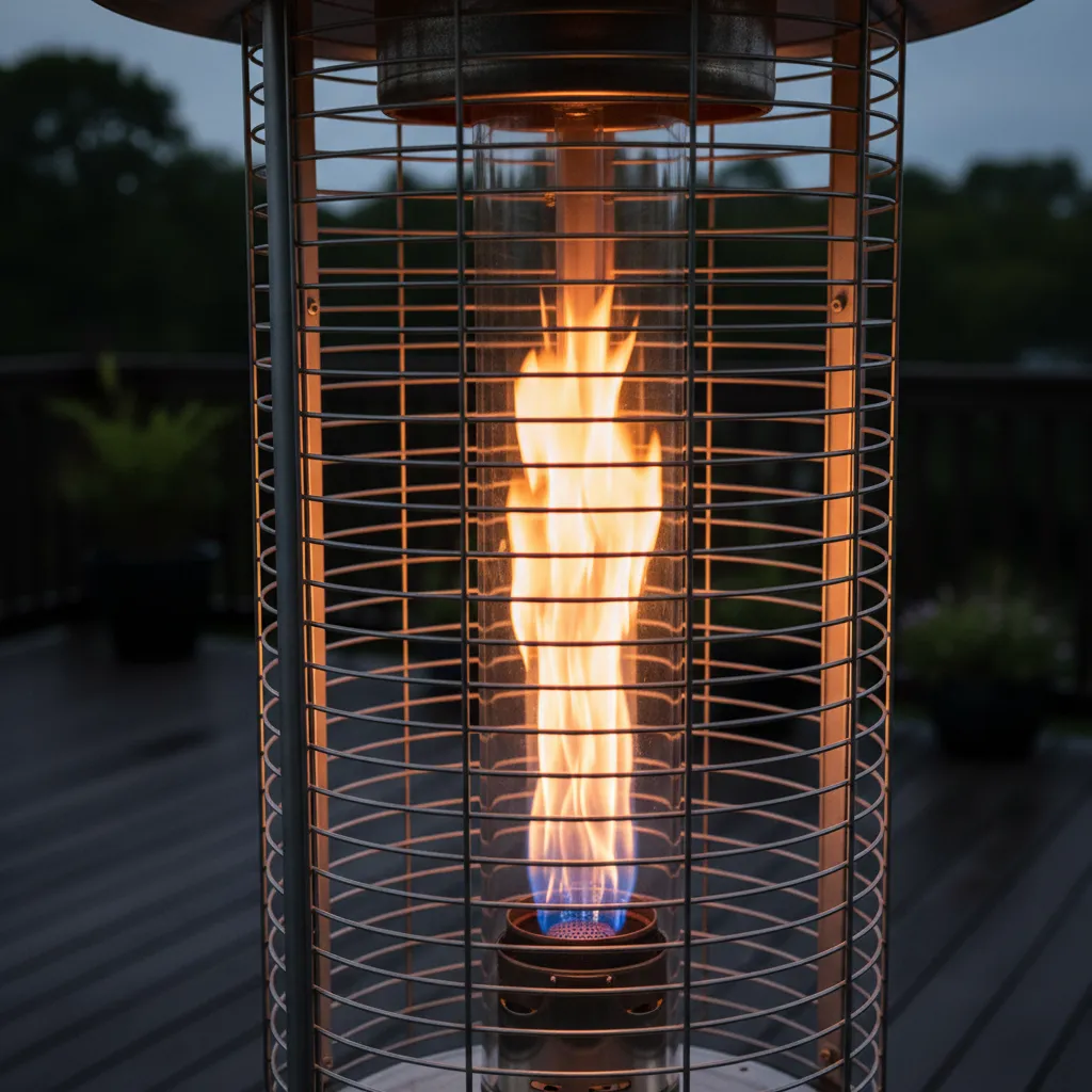 Estufa Exterior New Short Tipo Torre Café 11kg QRubber-2