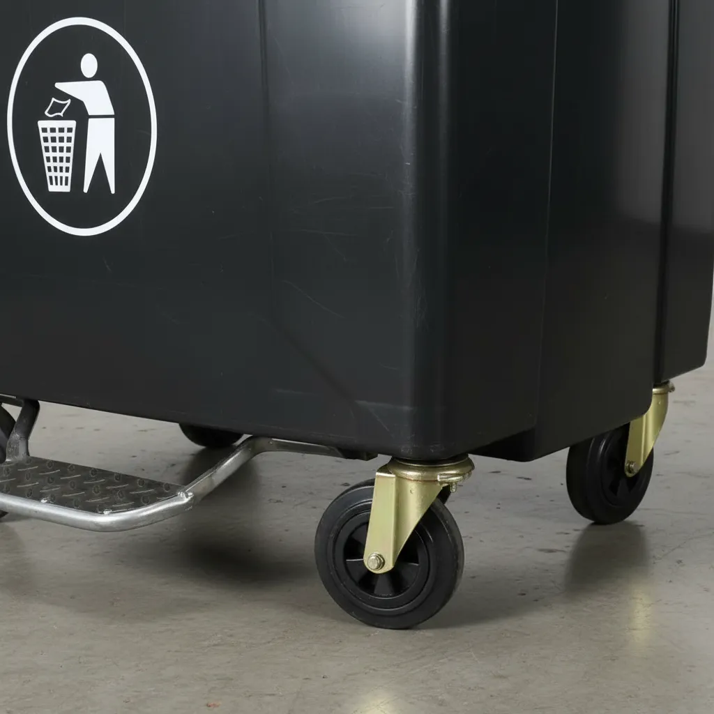 Basurero Contenedor Basura 660 lts negro QRubber-2