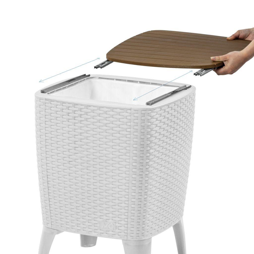 Mesa Cooler Capri Tipo Rattán Caramelo Terraza MQ QRubber-4