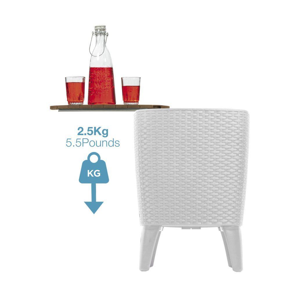 Mesa Cooler Capri Tipo Rattán Caramelo Terraza MQ QRubber-6