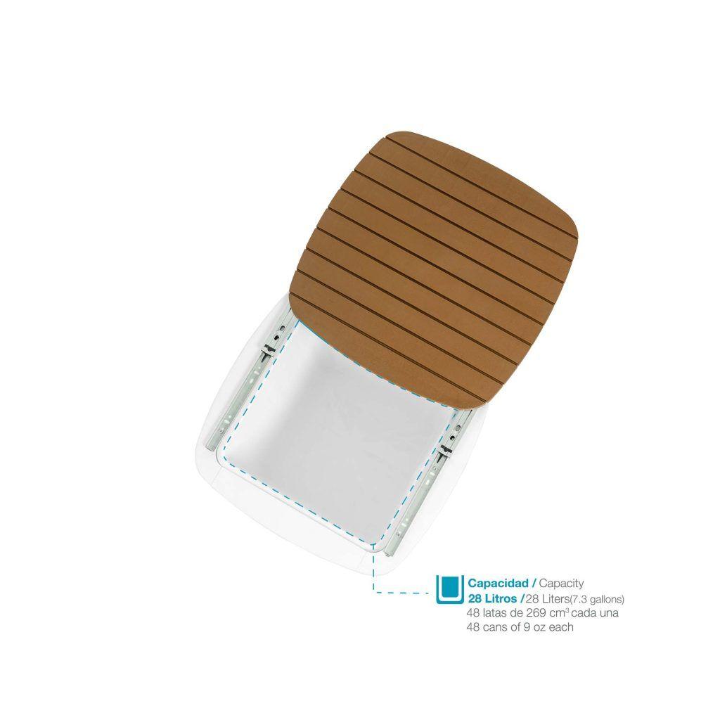 Mesa Cooler Capri Tipo Rattán Caramelo Terraza MQ QRubber-8