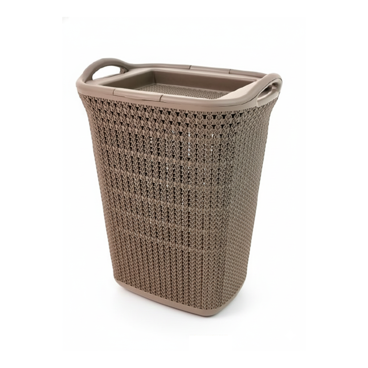 Canasto para ropa plástico 54L Crochet Mocca MQ QRubber-0