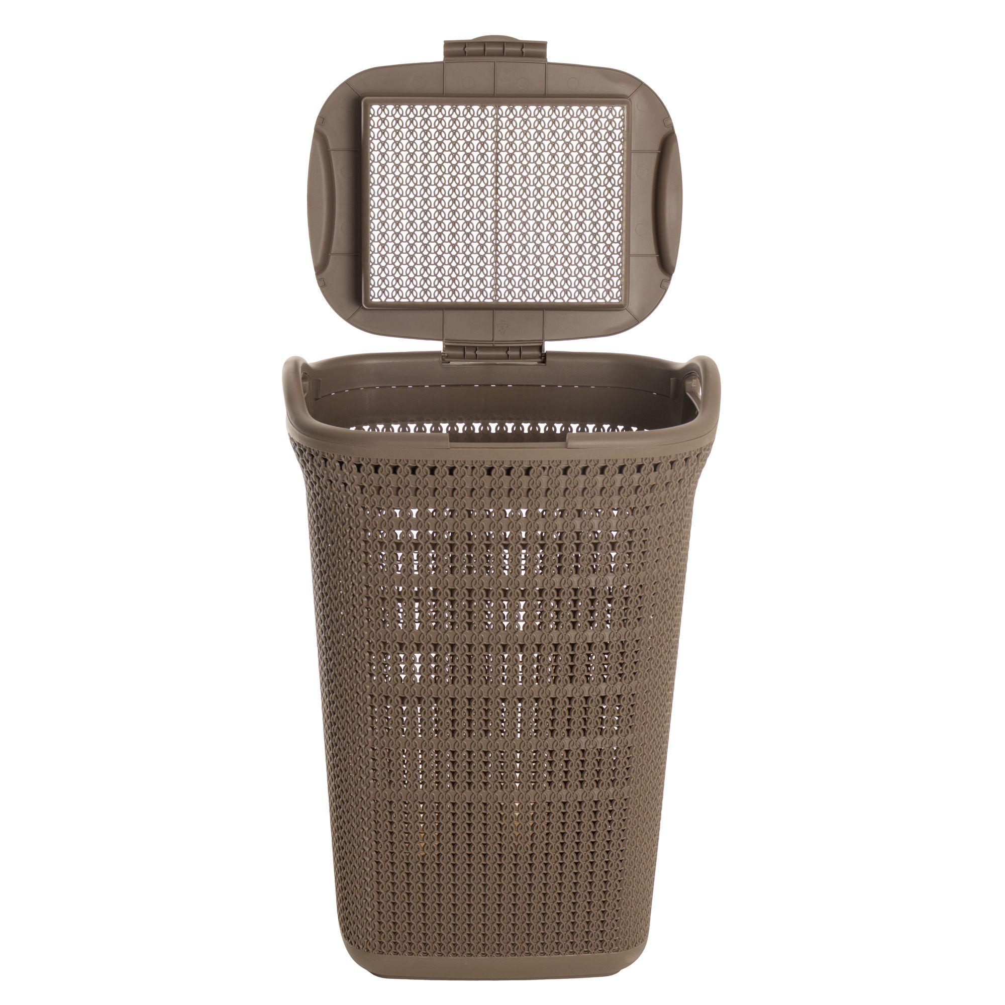 Canasto para ropa plástico 54L Crochet Mocca MQ QRubber-1