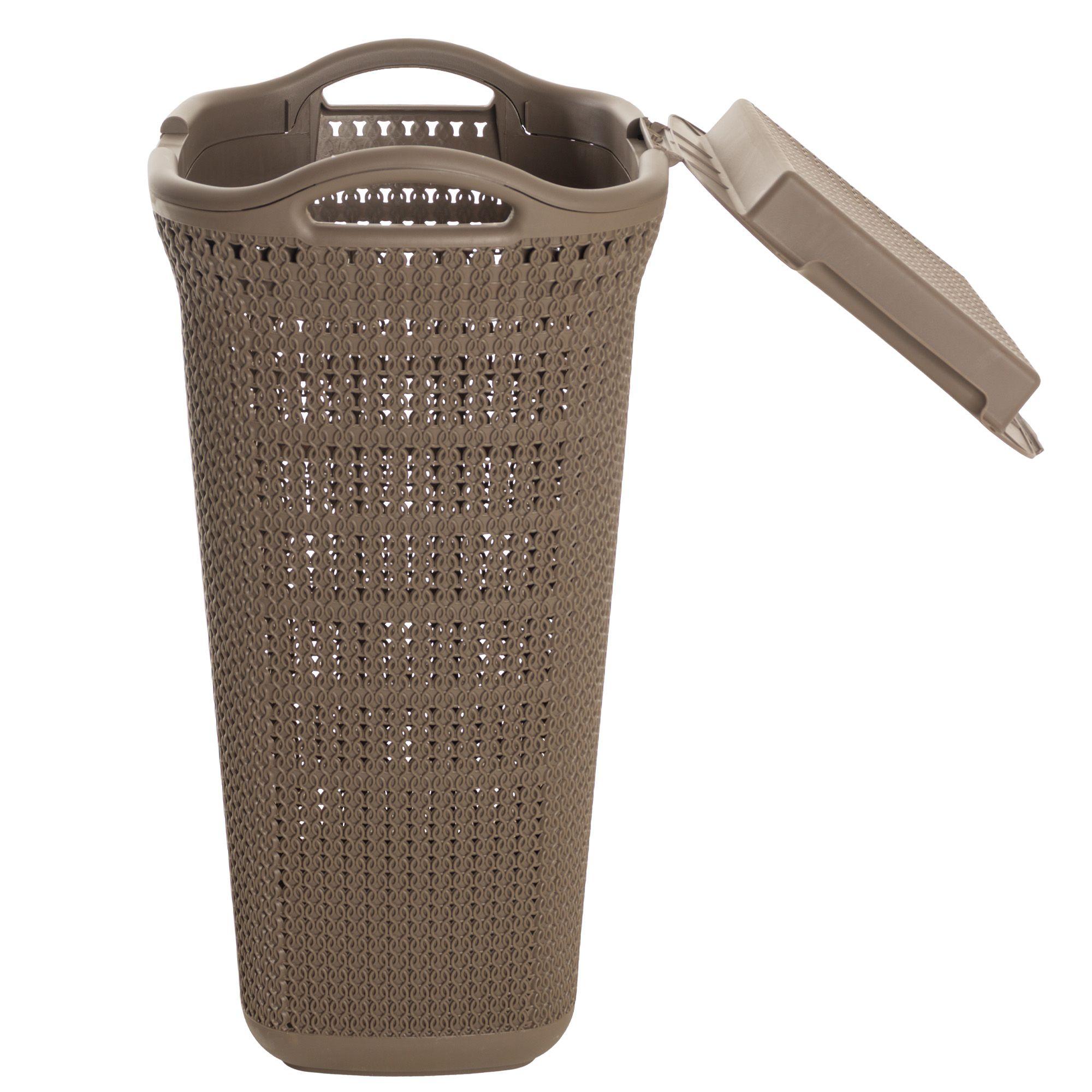 Canasto para ropa plástico 54L Crochet Mocca MQ QRubber-2