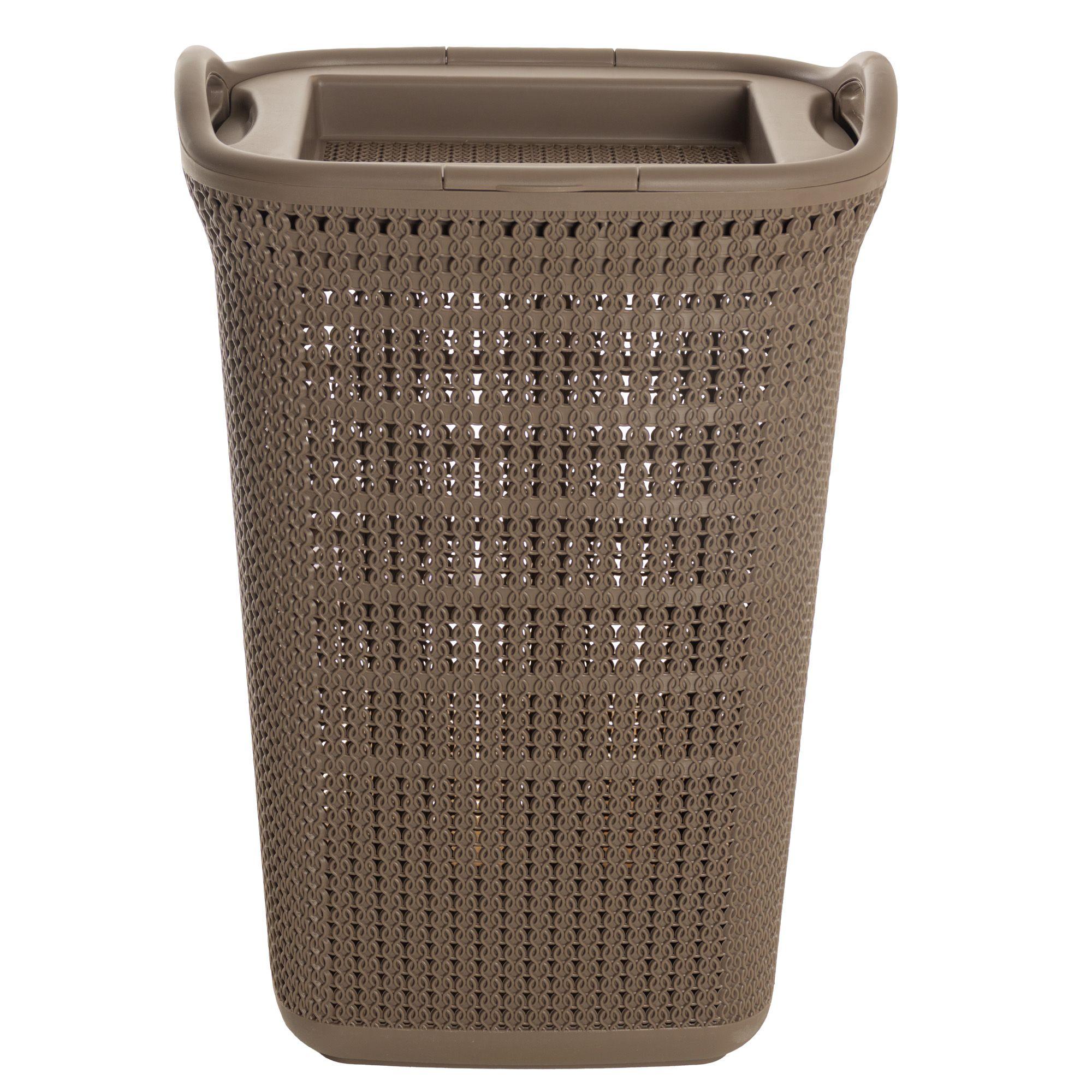 Canasto para ropa plástico 54L Crochet Mocca MQ QRubber-3