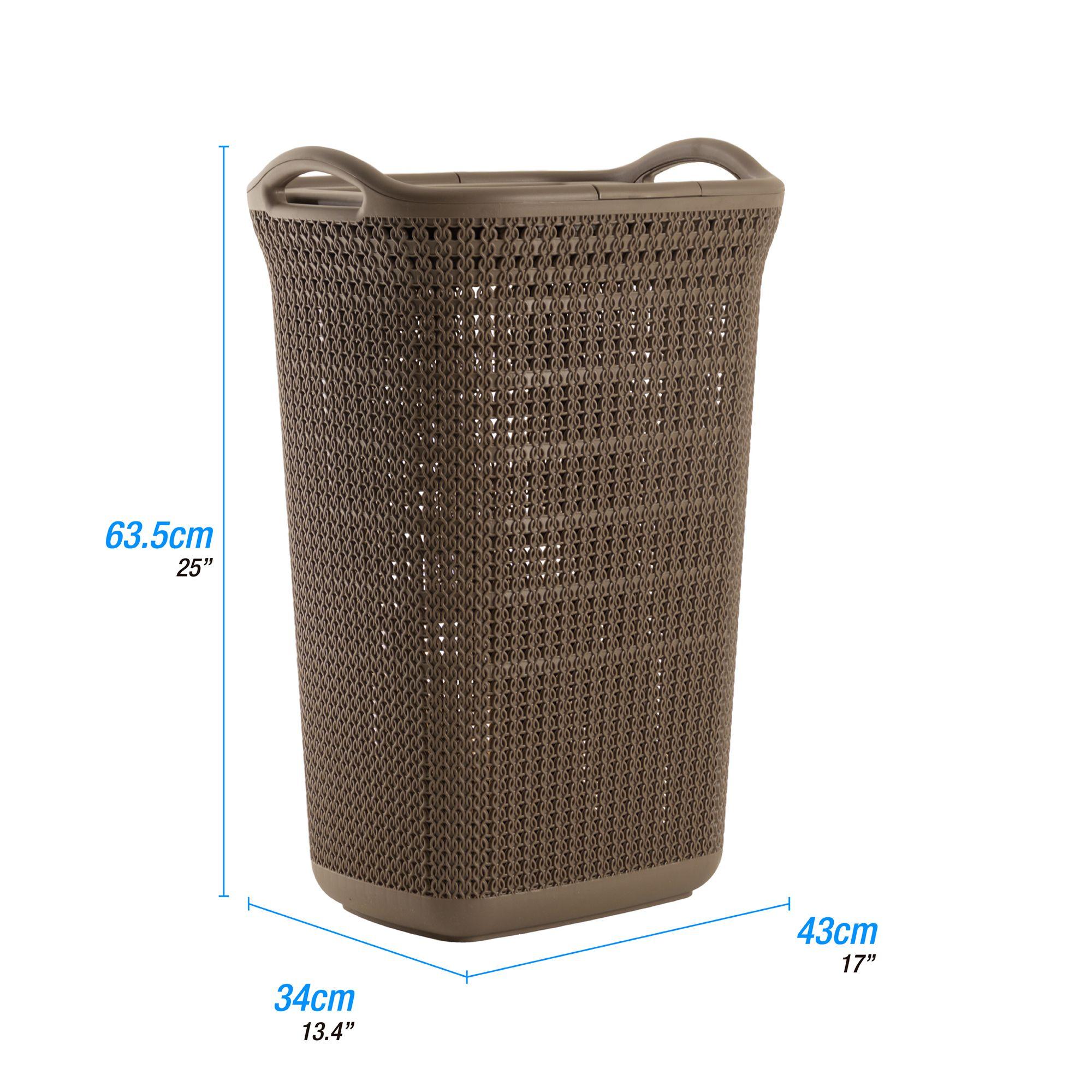 Canasto para ropa plástico 54L Crochet Mocca MQ QRubber-4