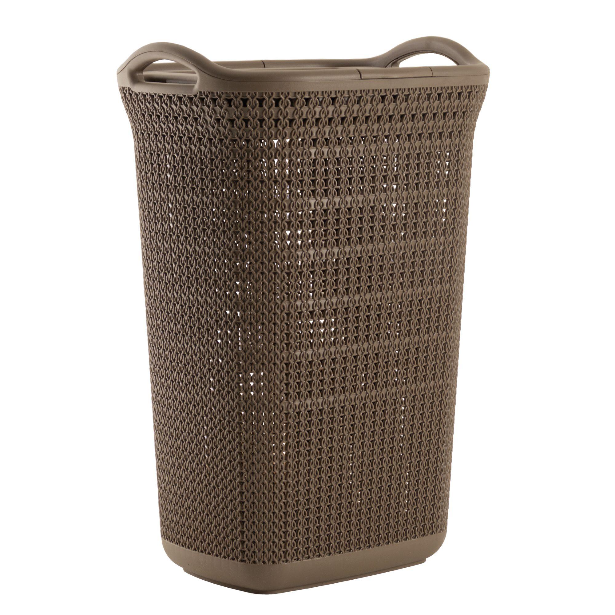 Canasto para ropa plástico 54L Crochet Mocca MQ QRubber-5
