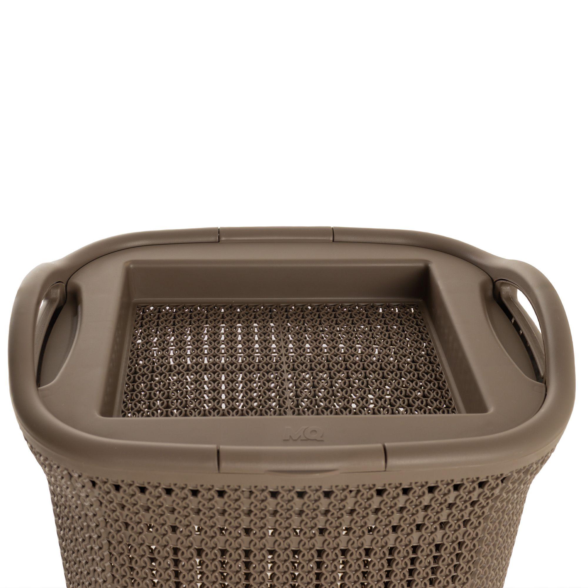 Canasto para ropa plástico 54L Crochet Mocca MQ QRubber-7
