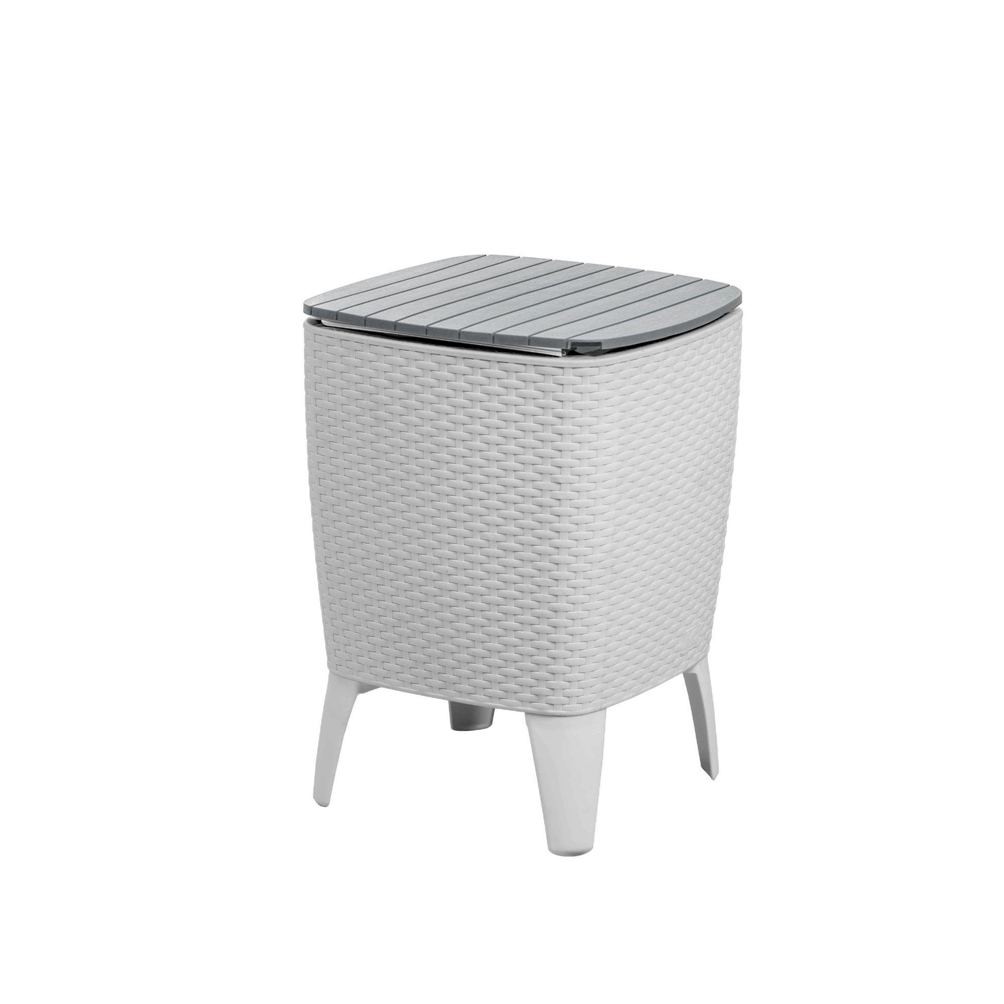 Mesa Cooler Capri Tipo Rattán Plateado Terraza MQ QRubber-0