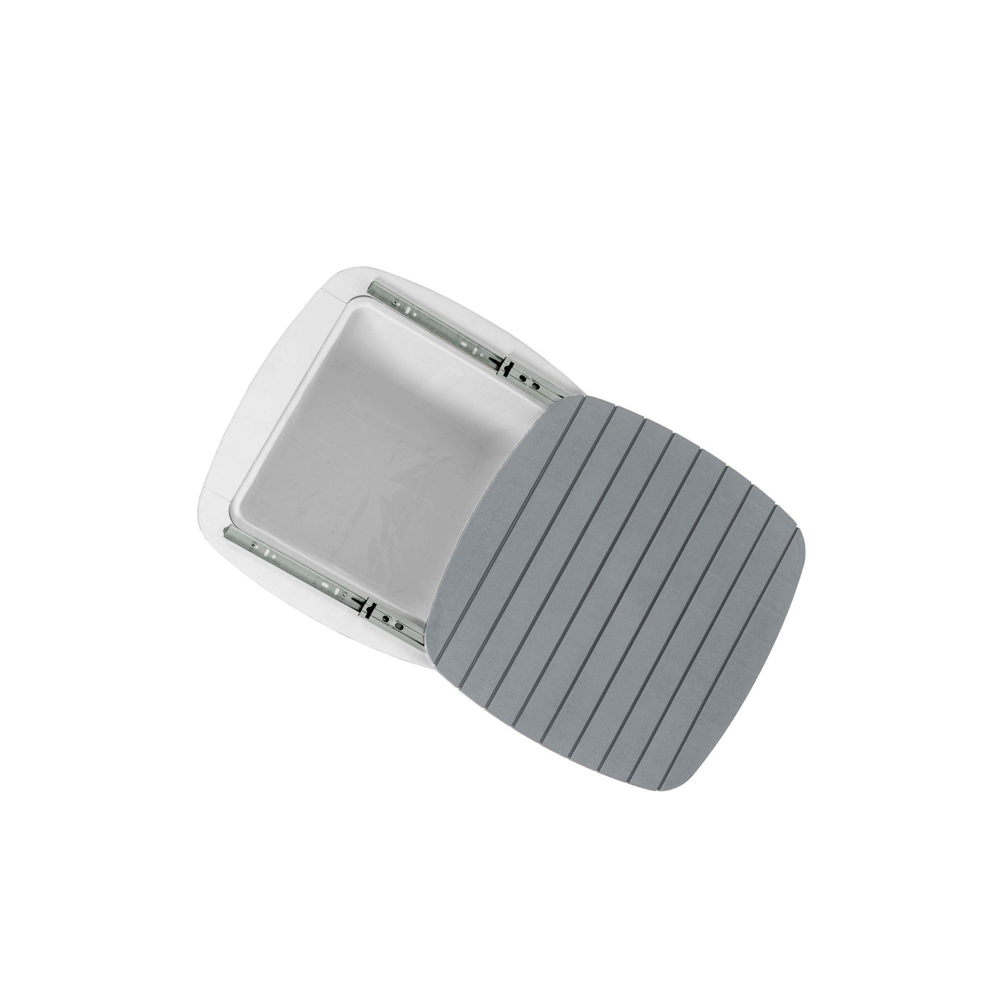 Mesa Cooler Capri Tipo Rattán Plateado Terraza MQ QRubber-1