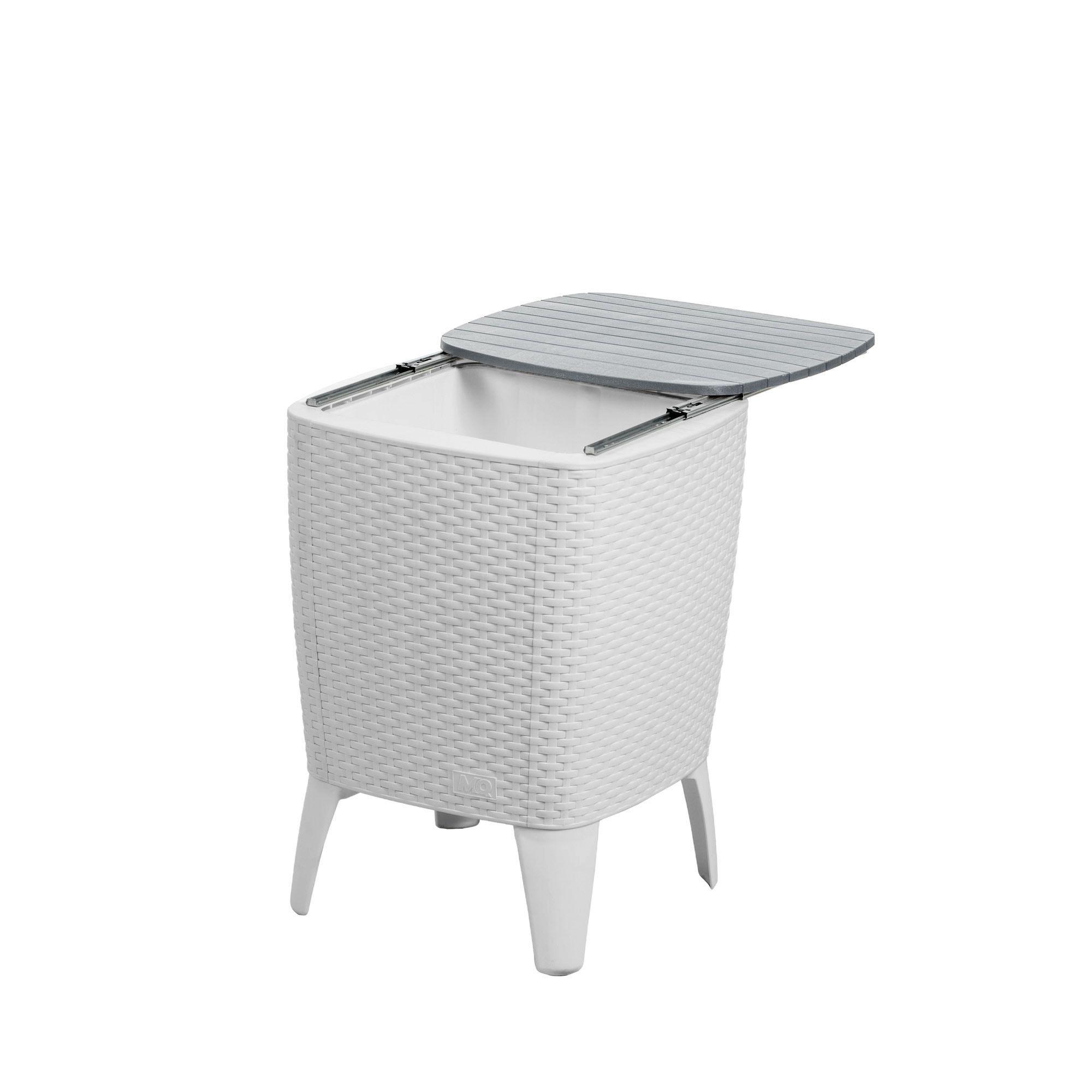 Mesa Cooler Capri Tipo Rattán Plateado Terraza MQ QRubber-3