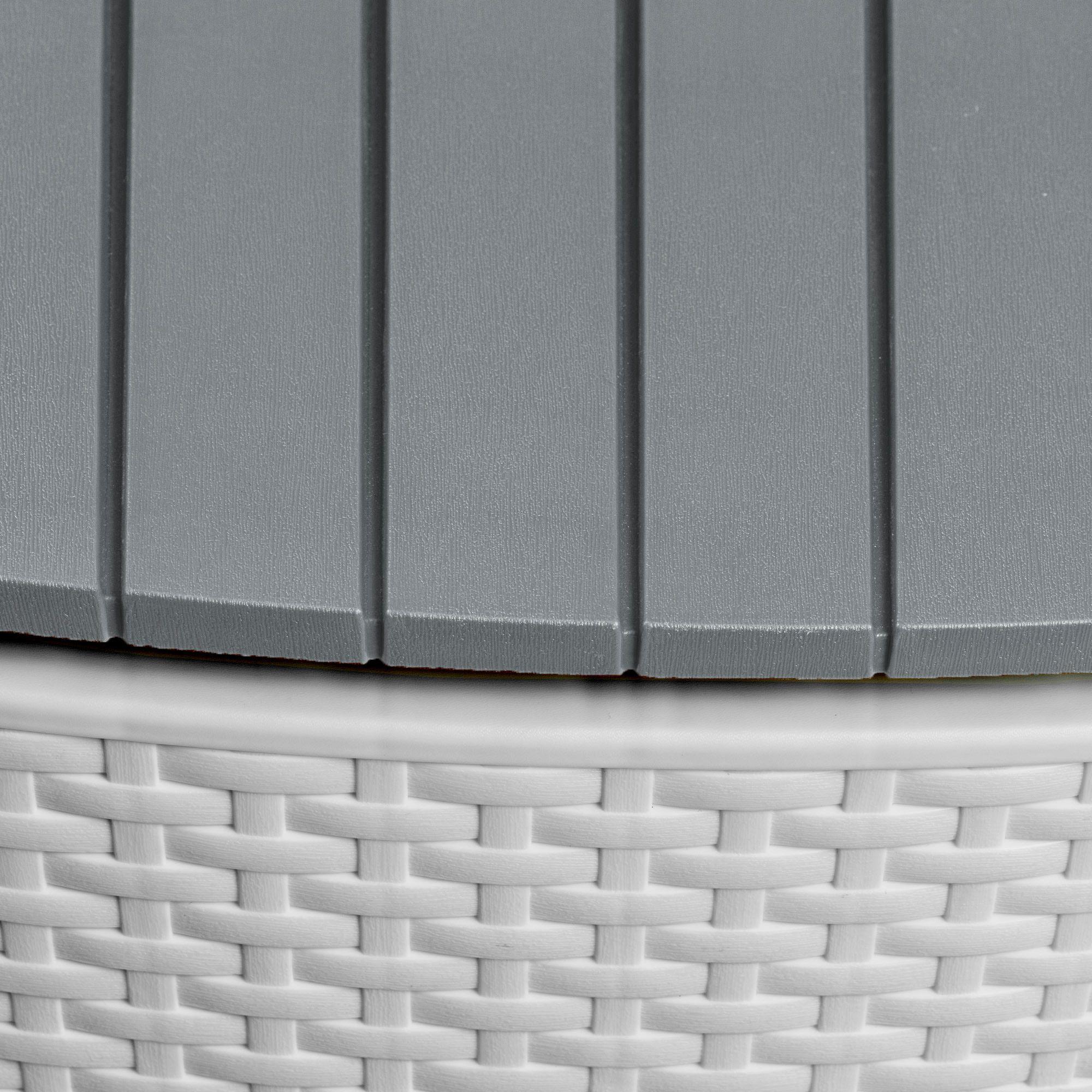 Mesa Cooler Capri Tipo Rattán Plateado Terraza MQ QRubber-7
