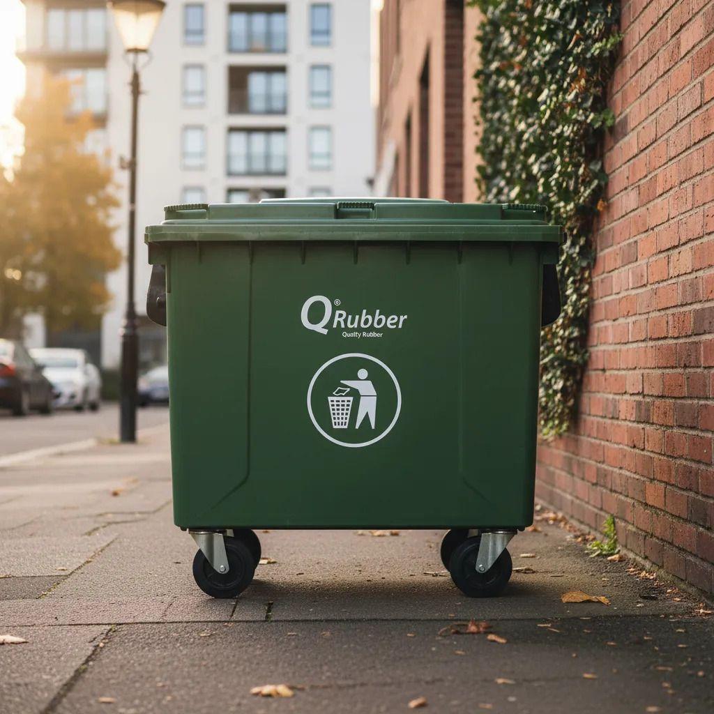 Contenedor de Basura 660 lts verde QRubber-2