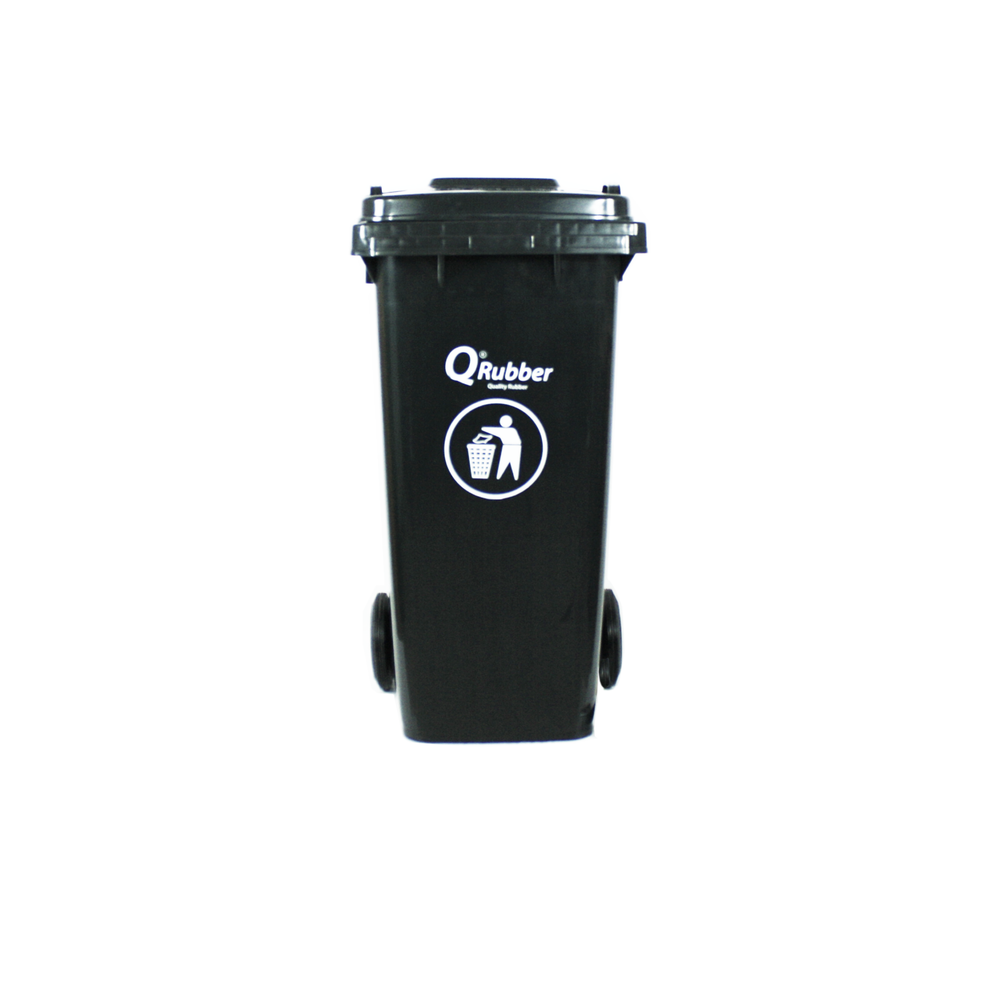 Basurero Contenedor Basura Qrubber 120 lts.gris QRubber-0