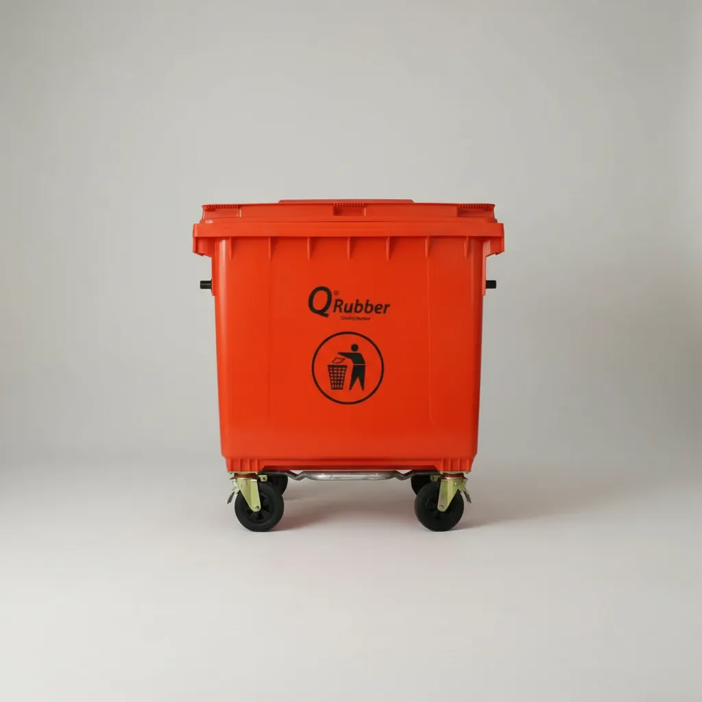Contenedor de Basura 660 lts rojo con pedal Qrubber-3