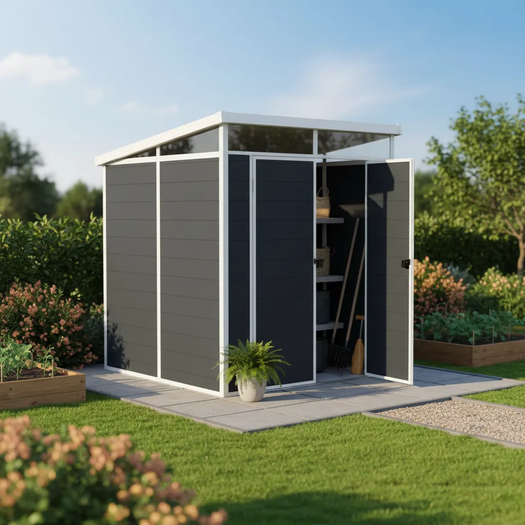 Bodega armable jardín  4,55 m²  dos puertas QRubber-2