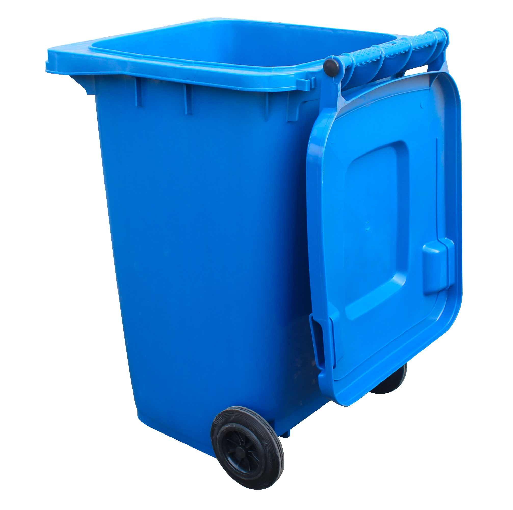 Basurero Contenedor Basura azul 240 lts QRubber-2