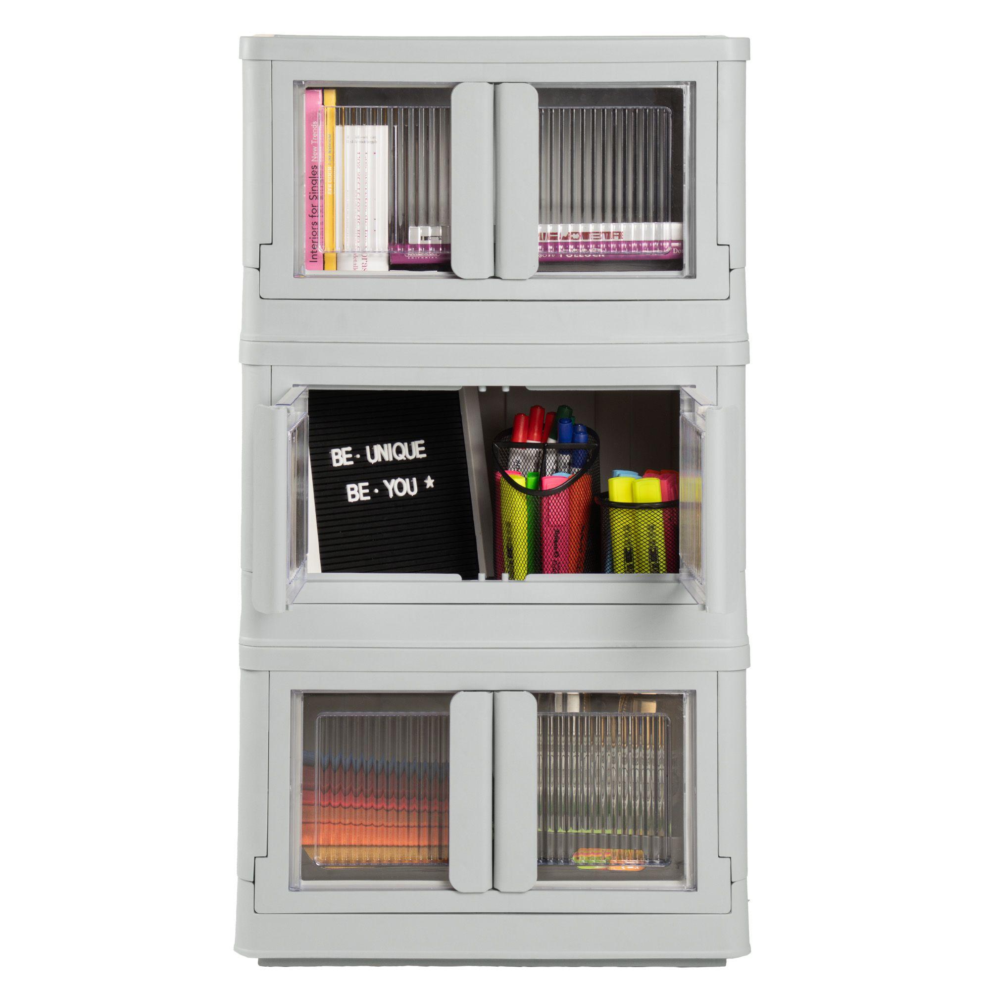 Caja Plegable Organizadora 3 Niveles Gris MQ Qrubber-2
