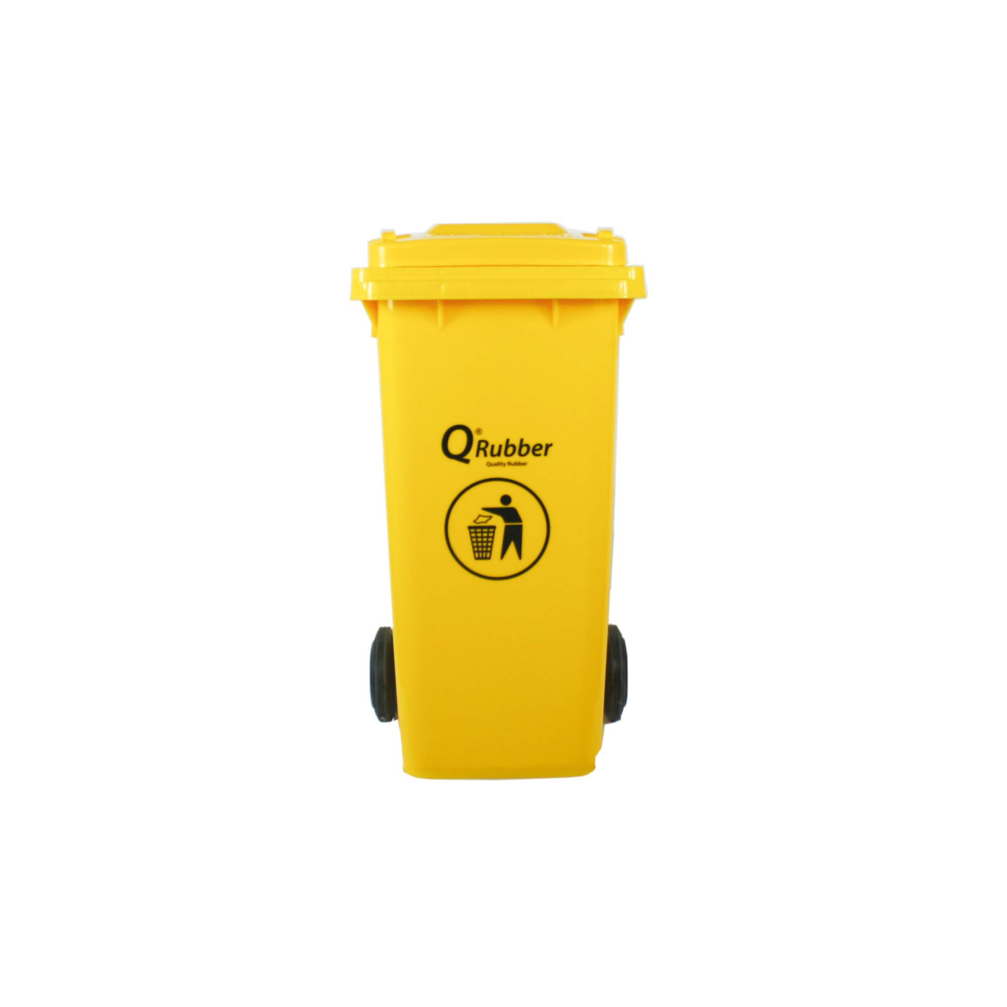 Basurero Contenedor Basura 120 lts. amarillo QRubber-0