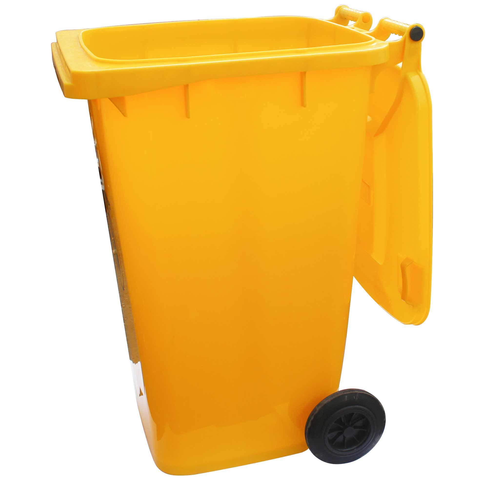 Basurero Contenedor Basura 120 lts. amarillo QRubber-2