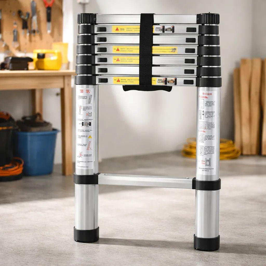 Escalera Aluminio Telescópica Multiuso 2,6 Mts.QRubber-2