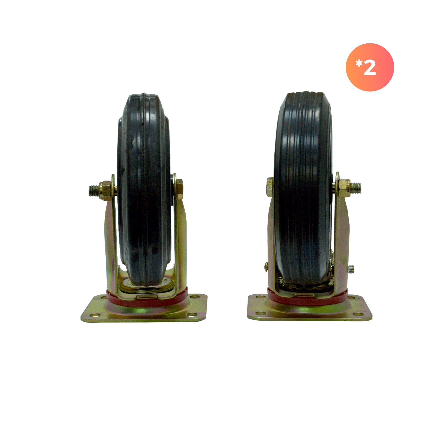 Pack de 4 ruedas para contenedores de basura 1100lts QRubber-3