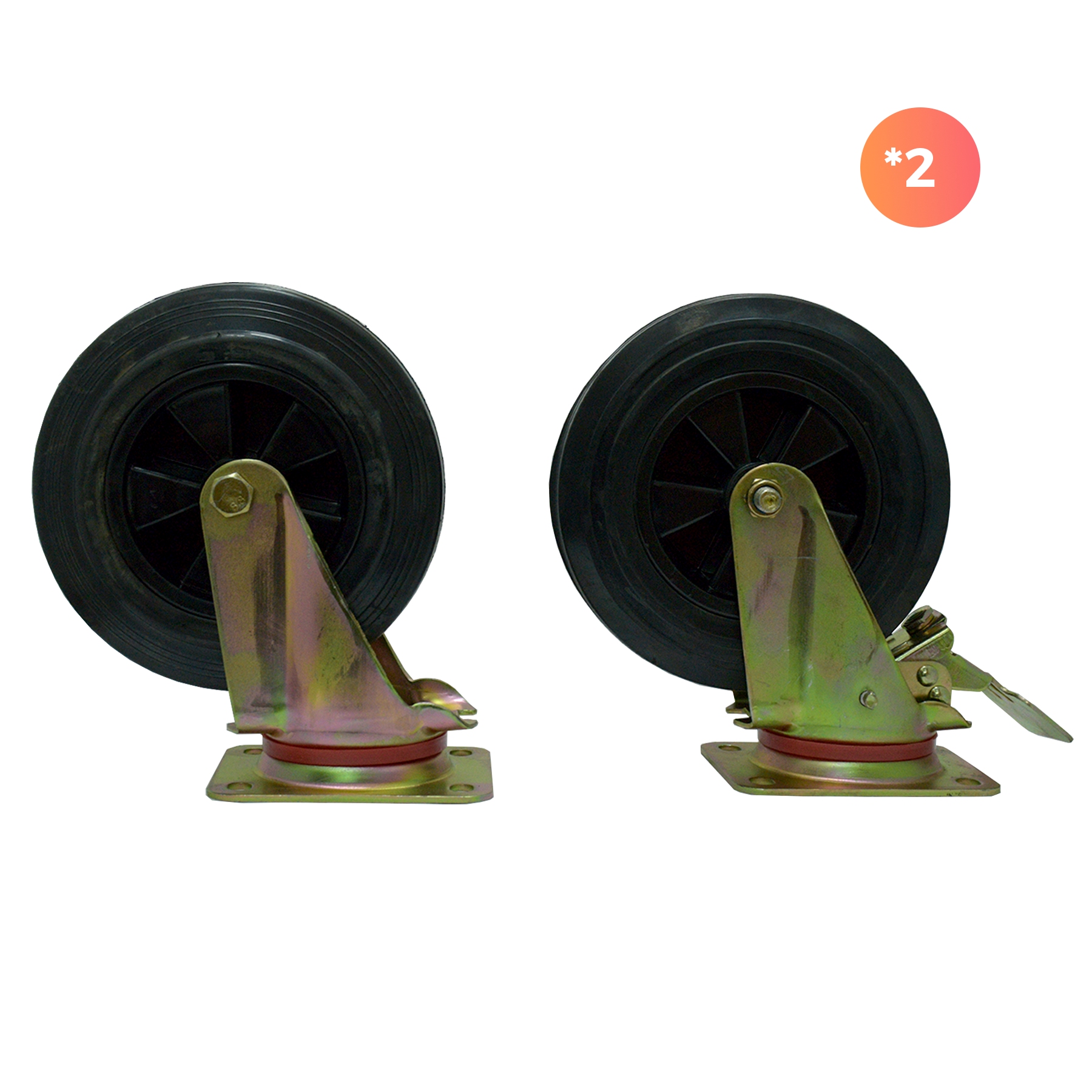 Pack de 4 ruedas para contenedores de basura 1100lts QRubber-4