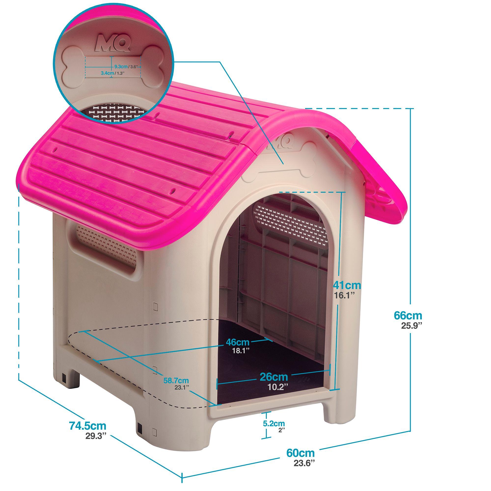 Casa Mascotas Perro Raza Mediana Fucsia MQ QRubber-4