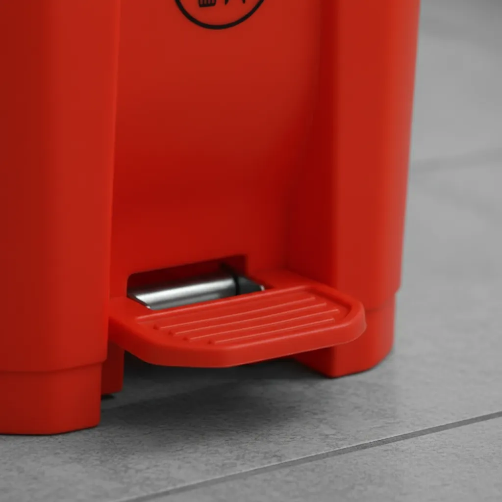 Contenedor de Basura Qrubber 30lts. rojo con pedal Qrubber-2