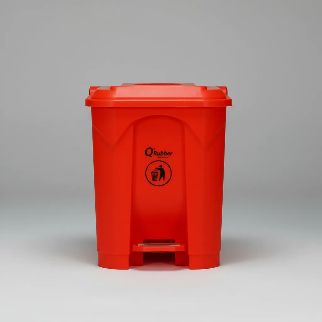 Contenedor de Basura Qrubber 30lts. rojo con pedal Qrubber-3