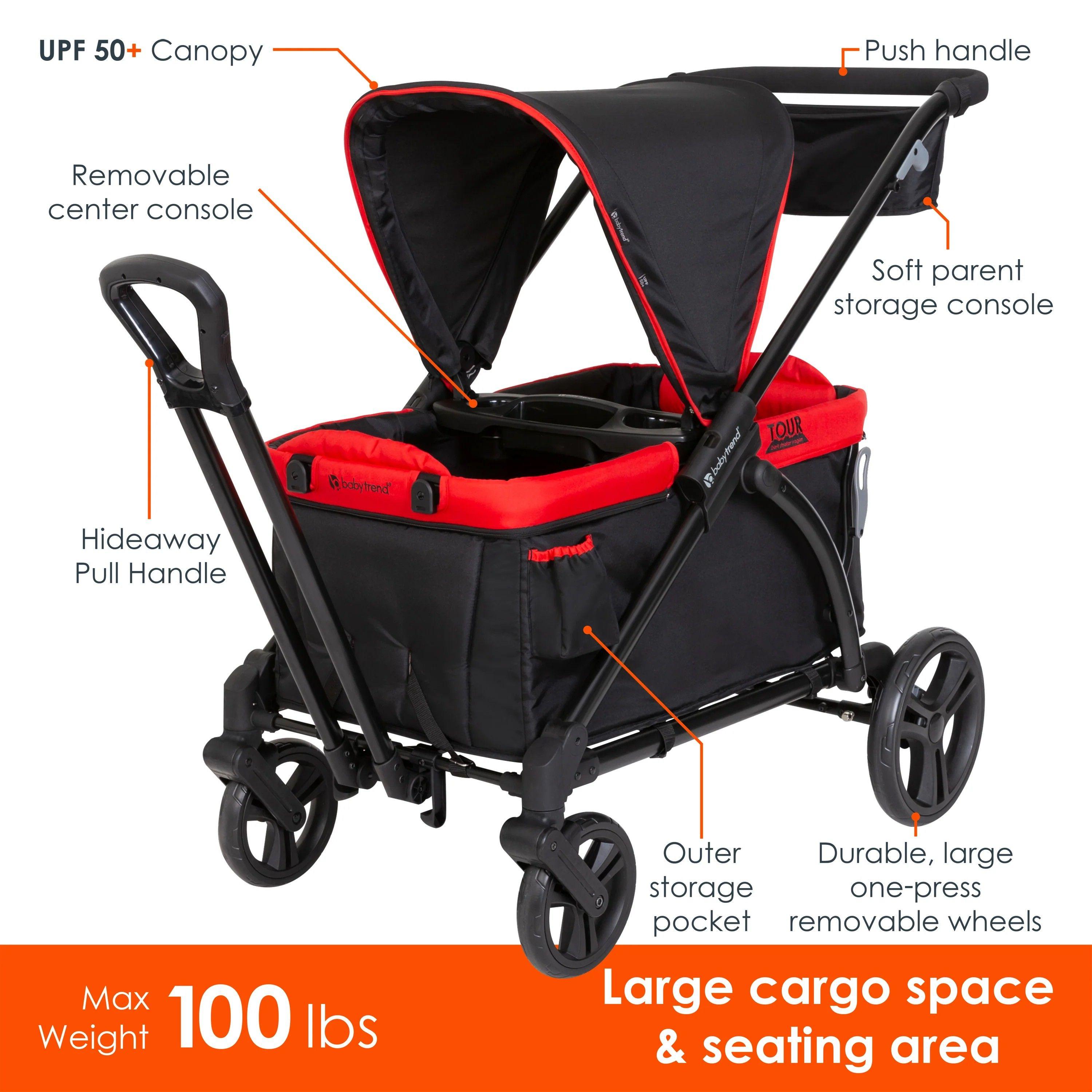 Carro Paseo wagon y coche doble MUV Expedition 2 en 1 Mars Red-2