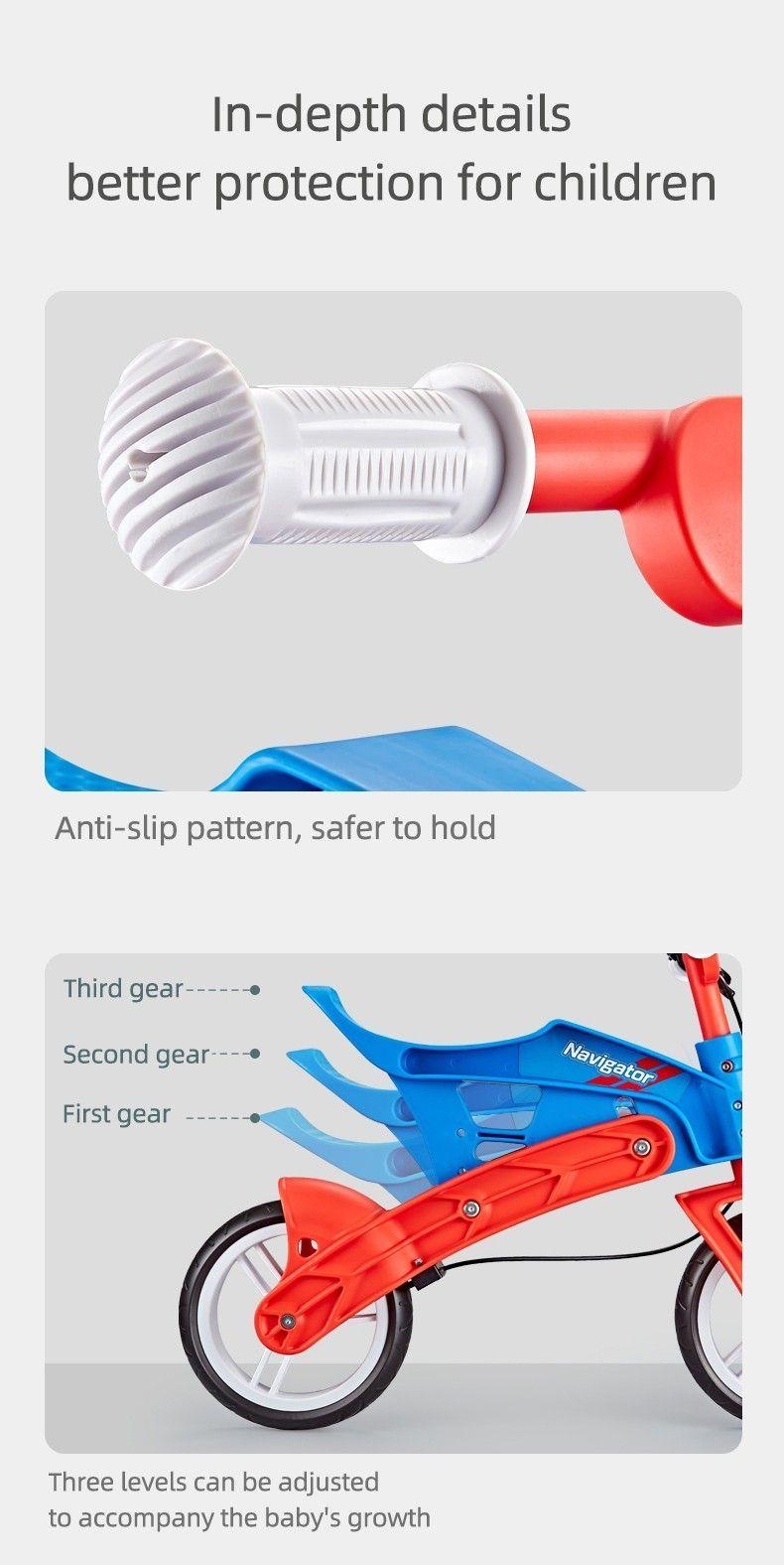 Bicicleta de aprendizaje Navigator azul.-4