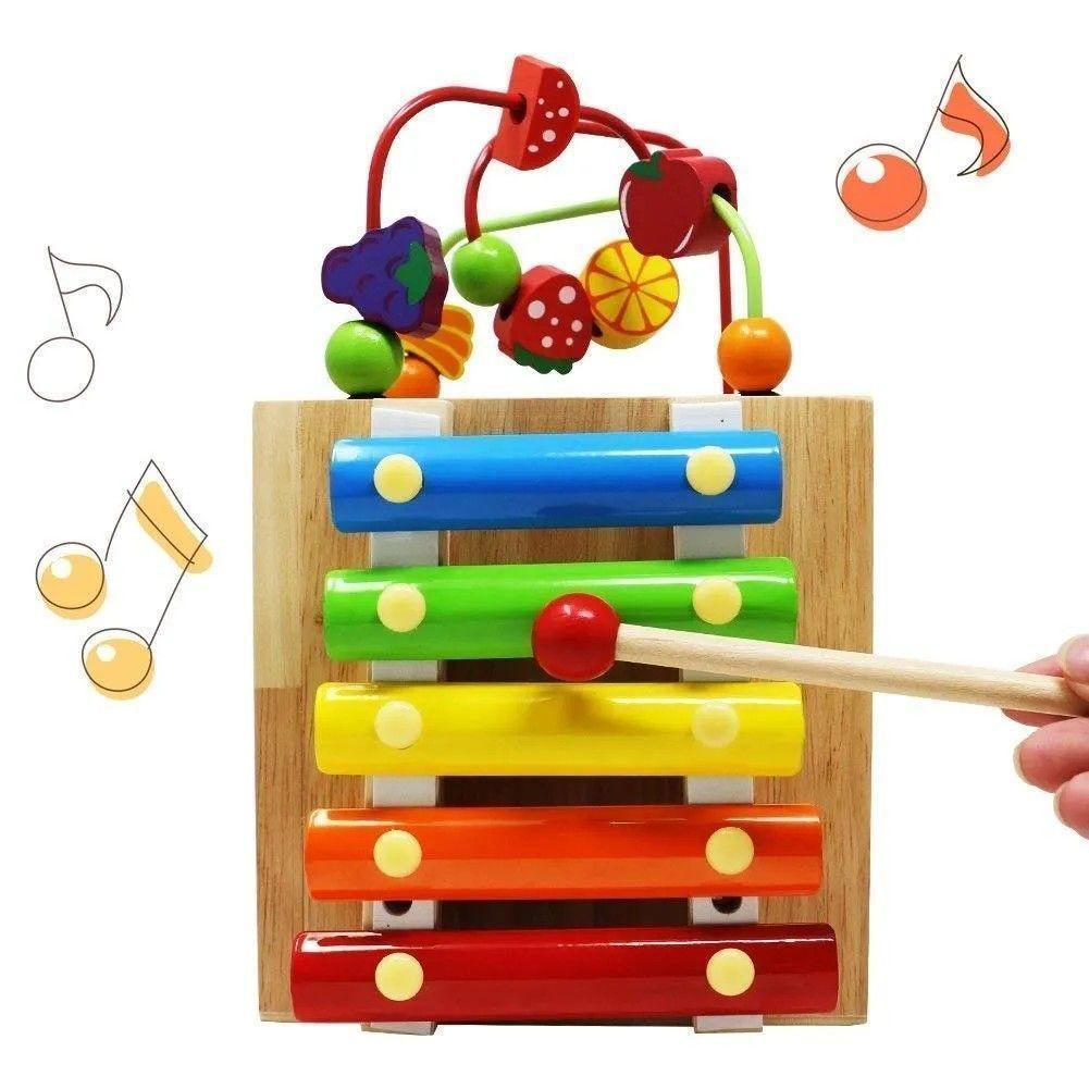 Caja Didáctica Con Xilófono y actividades Multifuncionales-5