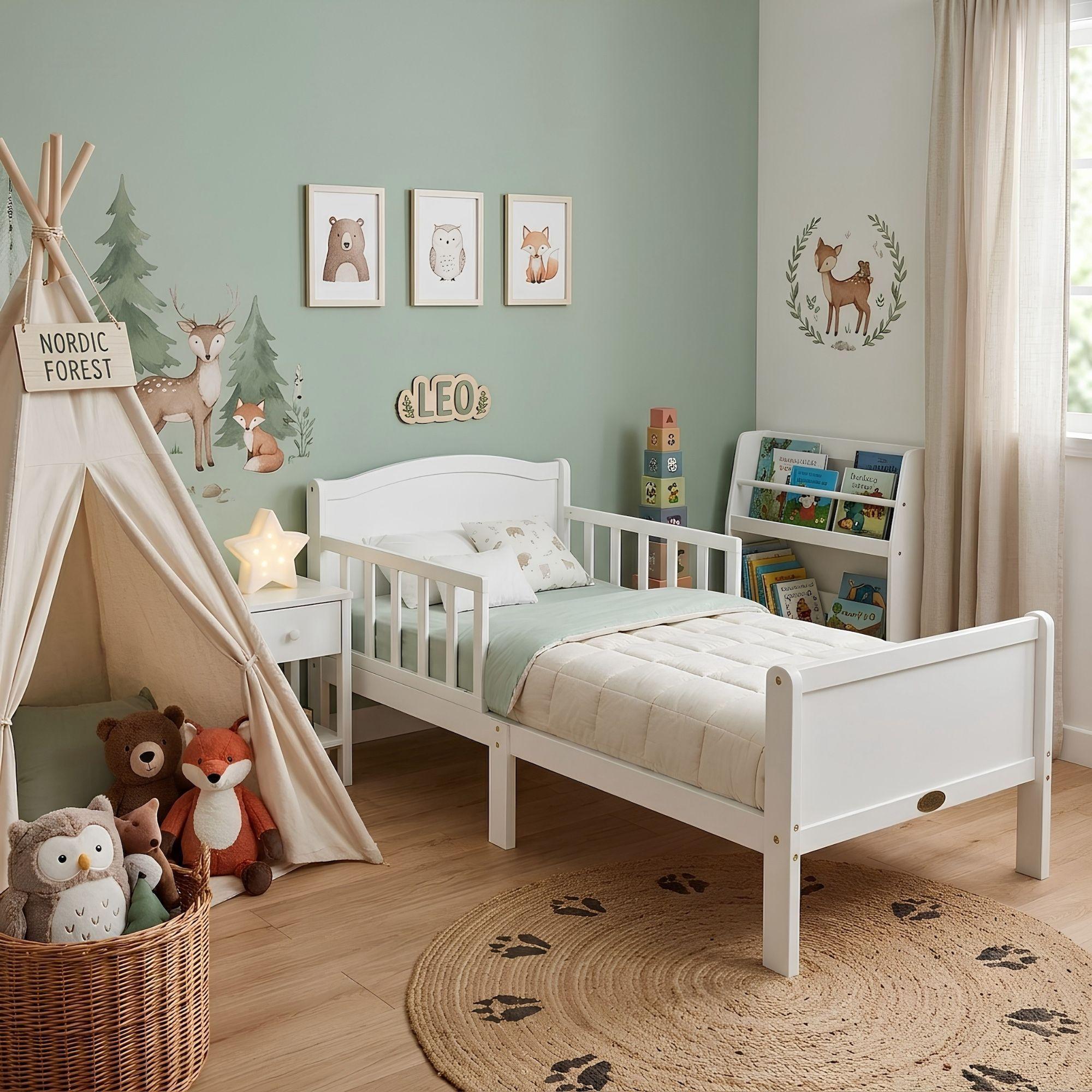 CAMA DE TRANSICION MADERA SOLIDA 140x70 NEWEN BLANCA-3