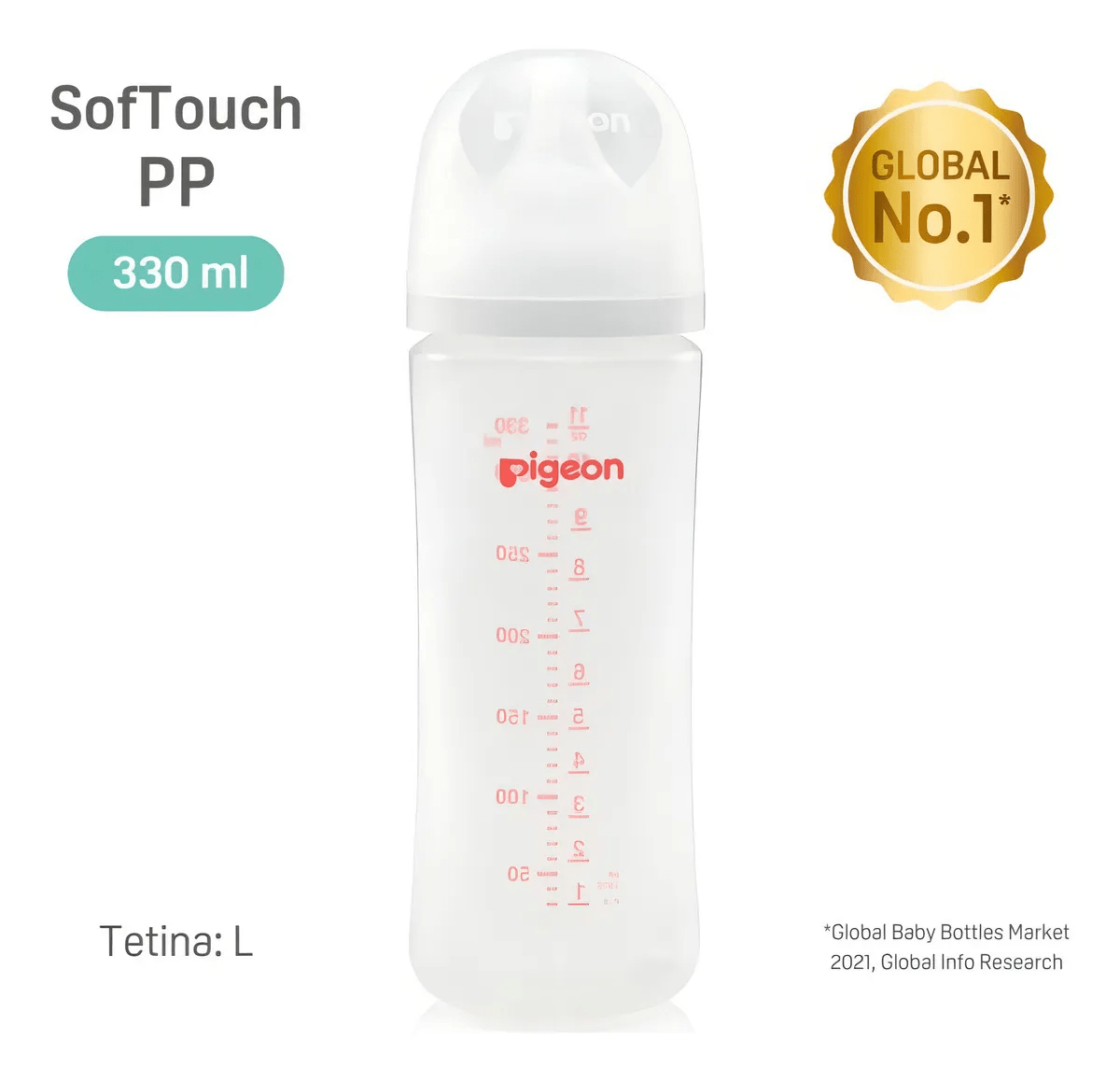 Mamadera 330ml Pigeon Softouch polipropileno 6m-3