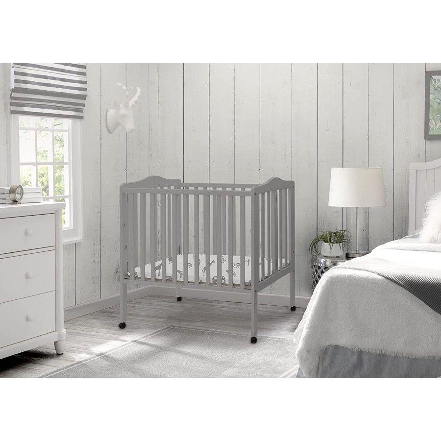 Mini cuna madera plegable portátil con colchón de recien nacido-1