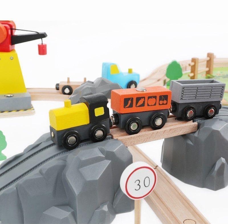 Pista De madera Montaña Armable 69 PIEZAS-2