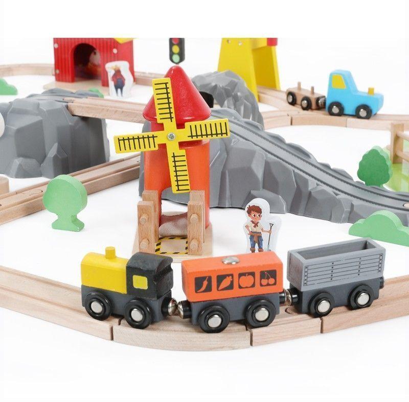 Pista De madera Montaña Armable 69 PIEZAS-3