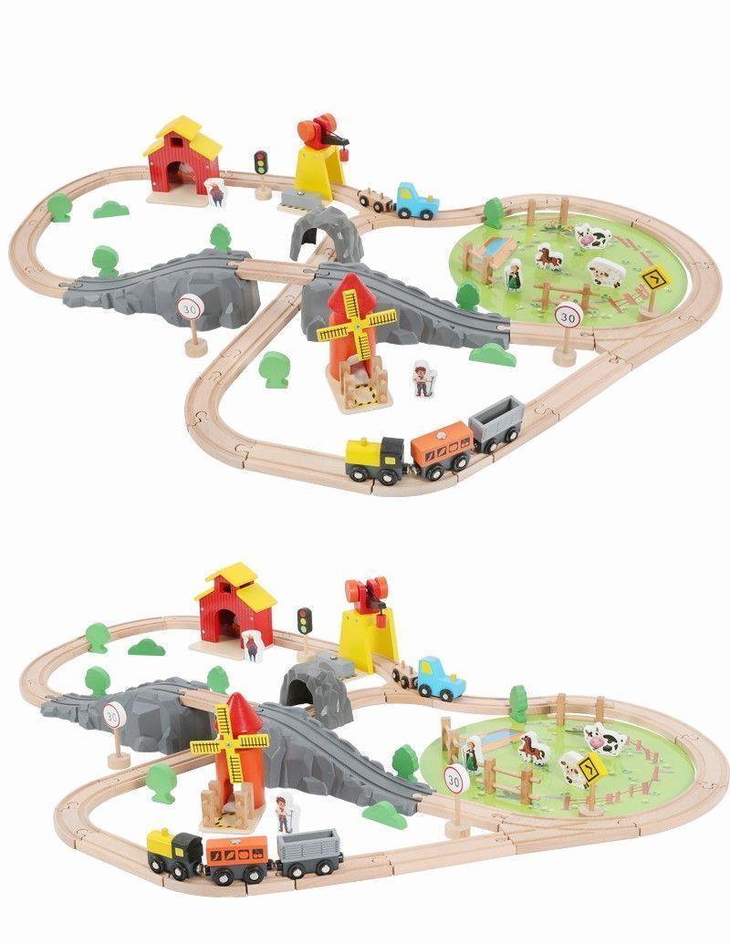 Pista De madera Montaña Armable 69 PIEZAS-4