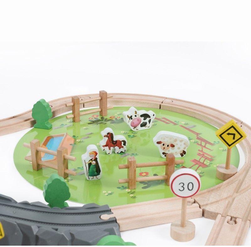 Pista De madera Montaña Armable 69 PIEZAS-8