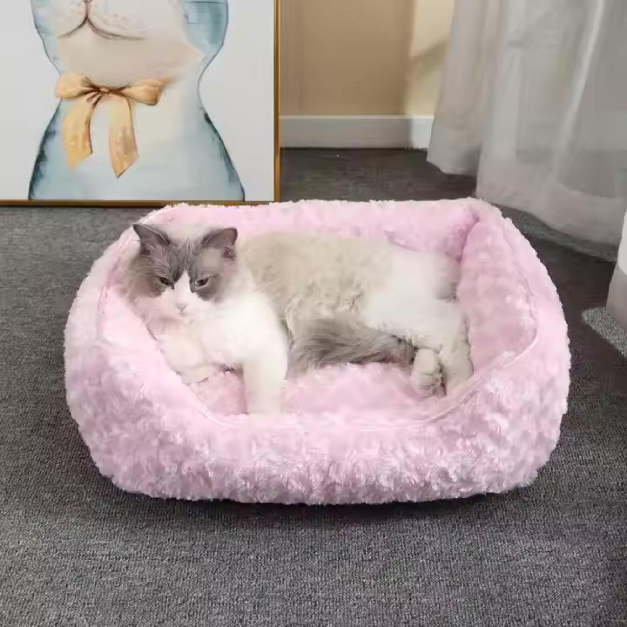 Cama Para Mascotas pequeñas Felpa Oxford rosa-3