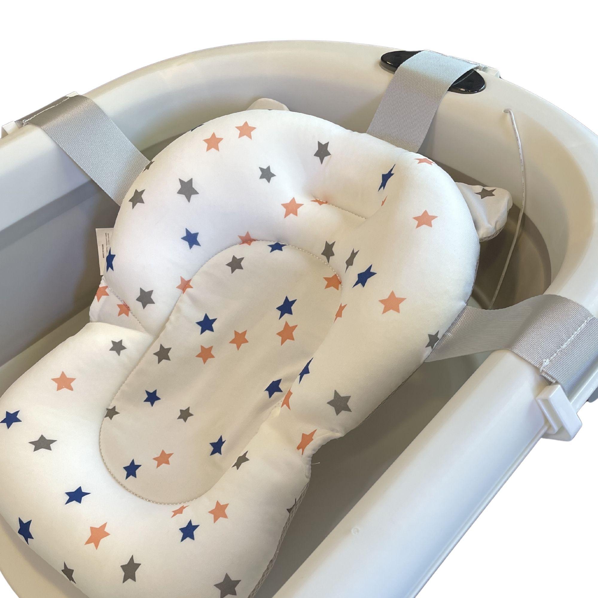 Bañera plegable gris con hamaca y termometro CoBaby-3